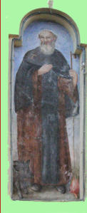 Dipinto sulla colonna destra. Sant Antonio Abate